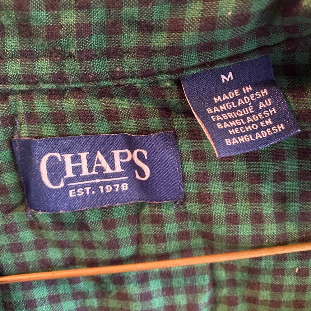 Chaps Green, Red and black dress shirt